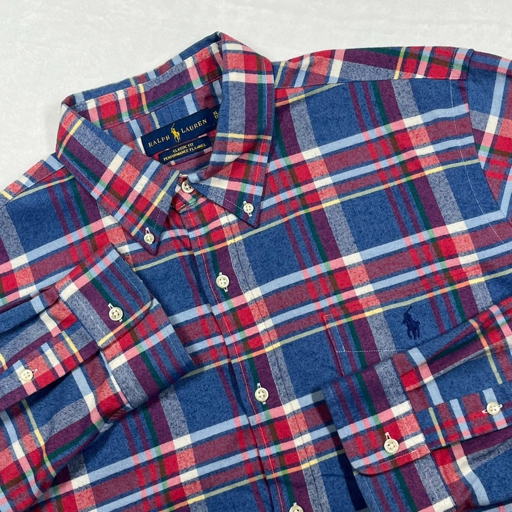 Polo Ralph Lauren‎ Classic Fit Performance Flannel Button Down Shirt Men's XL